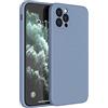 Mixroom - Cover Custodia Case per iPhone 12 Pro Max Protezione Copre Fotocamera in Silicone TPU Opaco con Bordi Piatti Colore Blu Acciaio