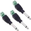 Greluma 3 Pz 6.35mm Sostituzione Riparazione Spina Jack TS 2 Poli Mono Spina Maschio 1/4 6.35mm Terminale Senza Saldatura per Microfono Altoparlante Cavo Audio Riparazione