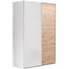 Composad | Armadio della Linea SYSTEMA, Armadio a 2 Ante Scorrevoli, Camera da Letto, (LxAxP) 150x223x67 cm, Colore Rovere oak Mielato e Bianco Top Matt, Made in Italy