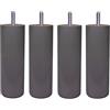 Margot - camaleonte Cilindro - Set di 4 piedi di rete legno 7 x 7 x 20 cm, Legno, Grigio/Tortora, 7 x 7 x 20 cm