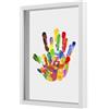 Jokapy My Family Prints - Kit di impronte delle mani dei membri della famiglia, con 4 lastre in plexiglass, 6 colori di vernice non tossica, cornice ricordo, pennello, gomma, kit per impronte delle mani per