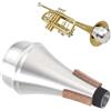 Agatige Silenziatore per Tromba Dritto, 14x7x2 cm/5,5x2,8x0,8 pollici Sordina per Esercitarsi Silenziatore Dritto in Lega di Alluminio per Jazz, Musica Classica, Principianti (Argento)