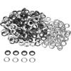QUARKZMAN 300 Set Kit Occhielli in Metallo 10mm 2/5 Foro Occhielli per Teloni Piccolo Occhiello con Rondelle per Scarpe Vestiti Cintura Etichetta Borsa Tessuto Pelle Progetto, Nero Opaco