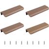 MOROBOR Maniglia a Bordo per Dita, 4 pezzi Maniglia per Cassetto Stile Moderno, Maniglia Invisibile Curva in Lega di Alluminio per Tirante Armadio per Ferramenta Cassetto Mobile, 120mm/Marrone
