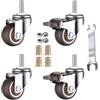 GEOCANG Set di 4 ruote girevoli da 38 mm per mobili, filettatura M8x20 mm, con freno fino a 25 kg per ruota, ruote per mobili in gomma morbida (38 mm-con freno)