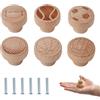 OESSUF Pomelli per Mobili in Legno palloni sportivi, 6 Pezzi 35 mm, Rotondi Maniglie con Viti per la Armadi, Cassetti, Comodino, Cucina, Soggiorno, Stanza dei Bambini