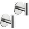Tecmolog Appendiabiti Asciugamani Gancio Parete Acciaio Inox 2 Pezzi Ganci Adesivi Bagno Nichel Spazzolato SBH235NA-2