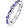 Bling Jewelry Anello Eternity A Fascia Impilabile Con Zirconi Cubici Viola Per Donna Simulato Ametista In Argento Sterling .925