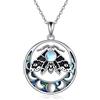 VONALA Collana con ciondolo a forma di gufo/teschio/elefante Hamsa a mano per donne e ragazze, middle, Argento sterling, Pietra di luna