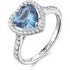 Brosway Anello Donna in Argento e Cloud Light Blue con Simbolo Cuore | Collezione Fancy - FCL128C