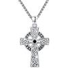 REDSUN Collana da uomo con croce vichinga, in argento sterling 925, con nodo celtico, amuleto, protezione nordica da 20 + 2 pollici, gioielli mistici