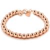 Dankadi Bracciale di Perle per Donna in Argento 925 Larghezza 4MM 6MM Senza e Con Ciondolo a Cuore, Lunghezza 13-21CM Doré Oro Rosa Regalo Festa della Mamma Uomo, 16CM, Argento