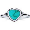 Bling Jewelry Anello Cuore con Cornice in Turchese Stabilizzato Blu per Donne, per Adolescenti, per Fidanzata in Argento Sterling .925 Pietra di Nascita di Dicembre