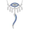 enjoylifecreative Collana da donna Evil Eye in argento sterling 925 con occhio nazar e corno italiano, con ciondolo a forma di corno italiano, protezione del malocchio, amuleto, idea regalo per donne