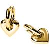 Purelei Heart Hoops - Impermeabile | Orecchini a cerchio con ciondolo a forma di cuore staccabile | acciaio inossidabile & placcatura in oro 14 K/18 carati | Orecchini versatili come simbolo di