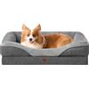 EHEYCIGA Memory Foam Cuccia Cane Interno Taglia Media, Impermeabile Divano per Cani Sfoderabile e Lavabile, Letto per Cani con 4 Bordi Rialzati, Grigio Scuro, 89x56x16.5cm