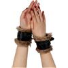 keland 1 Paio Bracciali in Pelle Pelliccia Vichinga Polsini Medievali per Donna Uomo (C-Nero)