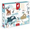Janod - Puzzle tattile per bambini da 20 pezzi - Foresta - 20 pezzi di cui 7 con texture + 1 poster - Gioco educativo e sensoriale - Tatto, motricità fine e concentrazione - Dai 2 anni
