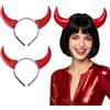 UILYNIU 2 Pezzi Cerchietto con Corna da Diavolo, Rosse Diavolo Fascia per Capelli per Adulto e Bambini, Fasce per Capelli per Feste di Halloween, Accessorio per Costumi in Maschera Festa a Tema