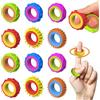 HTTDSLF 12 Pezzi Anelli Antistress per Agopressione, Fidget Anello Toys, Fidget Anello Toys per Adulti, Finger Spinner Rings, per Terapia di Sollievo Dall'Ansia, Antistress, Autismo e ADHD