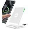 INIU Caricatore Wireless per iPhone, INIU 15W Stazione di Ricarica Wireless con Luce adattiv Supporto Telefono per iPhone 17 16 15 14 13 12 11 Pro Max Samsung Galaxy Google Pixel etc, Bianco