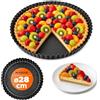 KADAX TARTEFORM, stampi tartelette Fatti in lamiera a Strato zincato e Anti -hub, quicheform in 3 Dimensioni, Forma della Torta di Frutta, Forma di Torta di Frutta Rotonda (∅ 28 cm, Nero)