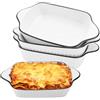 IIRC Piccole pirofila in ceramica, set da 4 pezzi, mini pirofile, lasagne, piccole per forno, friggitrice ad aria calda, forno a microonde (bianco, 26,5 x 14,5 x 5 cm)