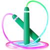 ACHDOFITS Corda per saltare con luci a LED, per bambini e adulti, corda per saltare regolabile e luminosa, per ragazzi e ragazze, corda per saltare colorata e luminosa per fitness e allenamento, verde