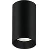 Maclean MCE458 Plafoniera Faretto con attacco GU10 per lampade LED e alogene fino a 35W 55x100mm plafoniera alluminio (1 pezzo senza lampadina, Nero)