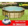 Piscina in legno Ø 5,10 m ottagonale Ocea 510 Ubbink