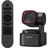 OBSBOT Tiny 3 Lite Webcam 4K con Audio Spaziale AI e Telecamera PTZ con Tracciamento AI Remoto, Sensore CMOS da 1/2'', Tre Microfoni, Controllo Vocale, 120FPS