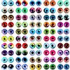 MWOOT 100 Pezzi 12MM Colorati Occhi di Vetro Kit, 50 Stile Glass Cabochon Eyes Dragon Eyes, Vetro Occhi Animali per DIY Monili Che Fanno Giocattoli Artigianale Halloween Decorazione