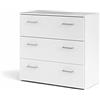 Tvilum 3 Cassetti Cassetto, Bianco, H 69,9 x L 74,1 x P 35,95 cm