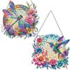 Fokenzary Kit artistico con diamanti per adulti 5D pittura con diamanti ornamenti da appendere uccello libellula con catena kit fai da te per pittura con gemme di diamante (24 * 24cm*2pcs)