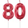 mciskin Candele rosse per 80° compleanno, candela 3D numero 80 per torta, decorazioni per 80° compleanno per donne uomini, candele decorazioni rosse Torta Topper per feste Suppie