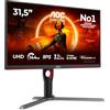 AOC Gaming U32G3X - Monitor UHD da 32 pollici, 144 Hz, FreeSync Pre., G-Sync comp., HDR400 (3840x2160, 1ms GtG, HDMI 2.1, DisplayPort) nero-rosso
