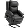 HOMCOM Poltrona Alzapersona con Telecomando, Poltrona Relax Reclinabile 160° e Poggiapiedi in Similpelle, 76x90x105cm, Nero|Aosom Italy