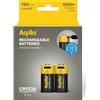 Aqiila Batteria ricaricabile Aqiila CR123A USB-C 3 V 750 mAh agli ioni di litio (2x)