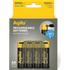 Aqiila Batteria ricaricabile Aqiila AA USB-C 1,5 V 2000 mAh Li-Ion (4x)