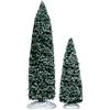 Lemax snowy juniper tree, large & medium, set of 2