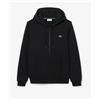 Lacoste Felpa Cotone Garzato Zip Cappuccio Nera Uomo