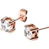 Purelei® Pristine - Orecchini senza tempo con zirconi 6 mm in oro, argento e oro rosa, Normal, Acciaio inossidabile, Abalone