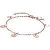 Purelei Kalea - Cavigliera da donna in acciaio inox placcato oro 18 carati, con 5 ciondoli a forma di simbolo, regolabile da 21 a 25 cm, impermeabile