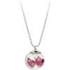 Gioielli Botanici Collana Rosa Rossa in Acciao Inox, Ampolla in Vetro con Fiori di Rosa e semi di soffione