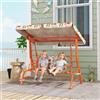 VivaGarden Dondolo per Bambini Altalena da Giardino 2 Posti 112x75x120 Arancione VivaGarden