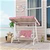 VivaGarden Dondolo per Bambini Altalena da Giardino 2 Posti 112x75x120 cm Rosa VivaGarden