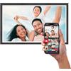 AGFAPHOTO - Realiview APF3200WIFI - Cornice digitale con connessione Wi-Fi - App Frameo, touchscreen HD da 32 pollici, memoria da 32 GB, funzioni meteo/orologio - Nero e legno