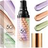 Muiefe Primer Tricolore, Colour Corrector Makeup Primer Base, Crema Solare per Il Controllo Dell'olio e Idratante, Base Primer Trucco Viso, Fondotinta Illuminante, Rifinitura Dei Pori