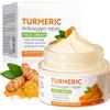 Muiefe Vitamina C Turmeric Face Cream, Crema Viso alla Curcuma, Crema Viso Idratante Lenitiva, Anti-Macchie e Illuminante, Non Unge, Tono Uniforme Della Pelle, Ridurre Le Macchie Chiare, 50g