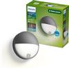 PHILIPS Capricorn IR, Applique da esterno, Grigio Antracite | 800 lm, 2700 K, PowerShield, Resistente alle intemperie, Alluminio durevole, Sensore di movimento, LED integrato 50000 h